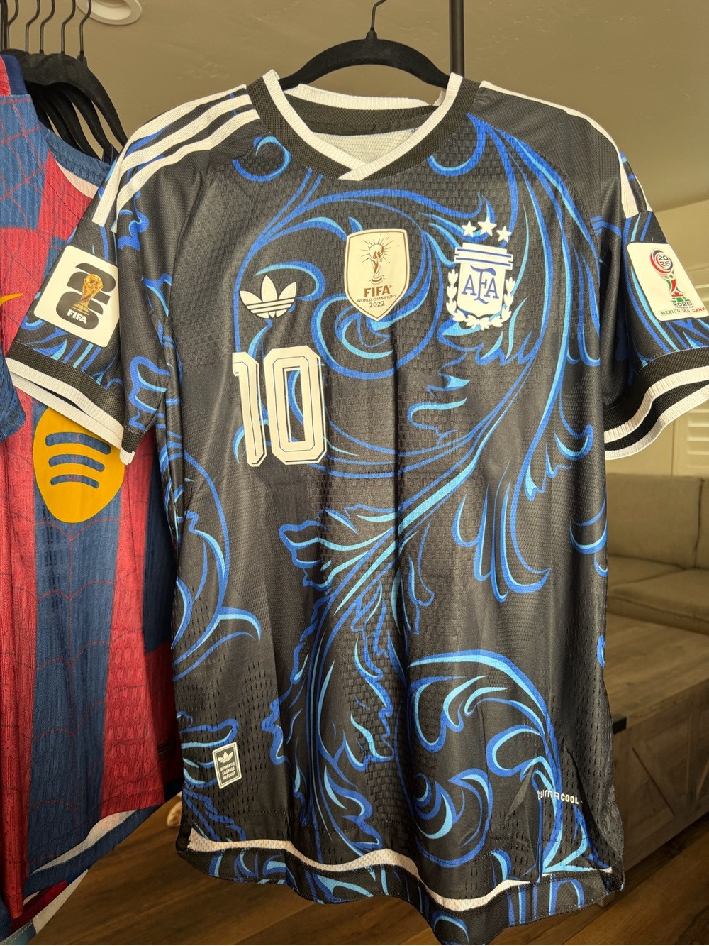 adidas Men’s Black & Blue Argentina Football Jersey #10